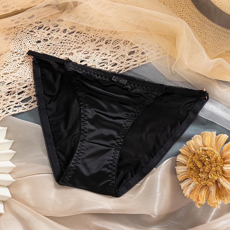Ice Silk Seamless Women's Panties - Japanese Style, Low Waist, Thin Strap, Pure Desire, Cotton Crotch, Triangle Design