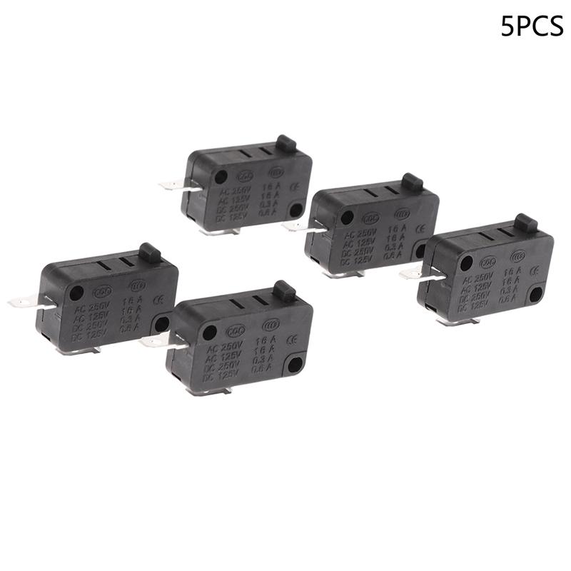 

5Pcs Kw1-103 Перемикач дверей для мікрохвильової печі, підходить для мікрохвильової печі, пральної машини, рисоварки, 16 A, 250 В, 2 контакти