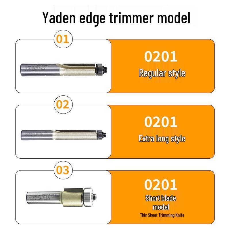 Yaden Woodworking Router Bit: Extended Bearing Edge Banding Burr Engraving Tool - Professional Grade Straight Knife.