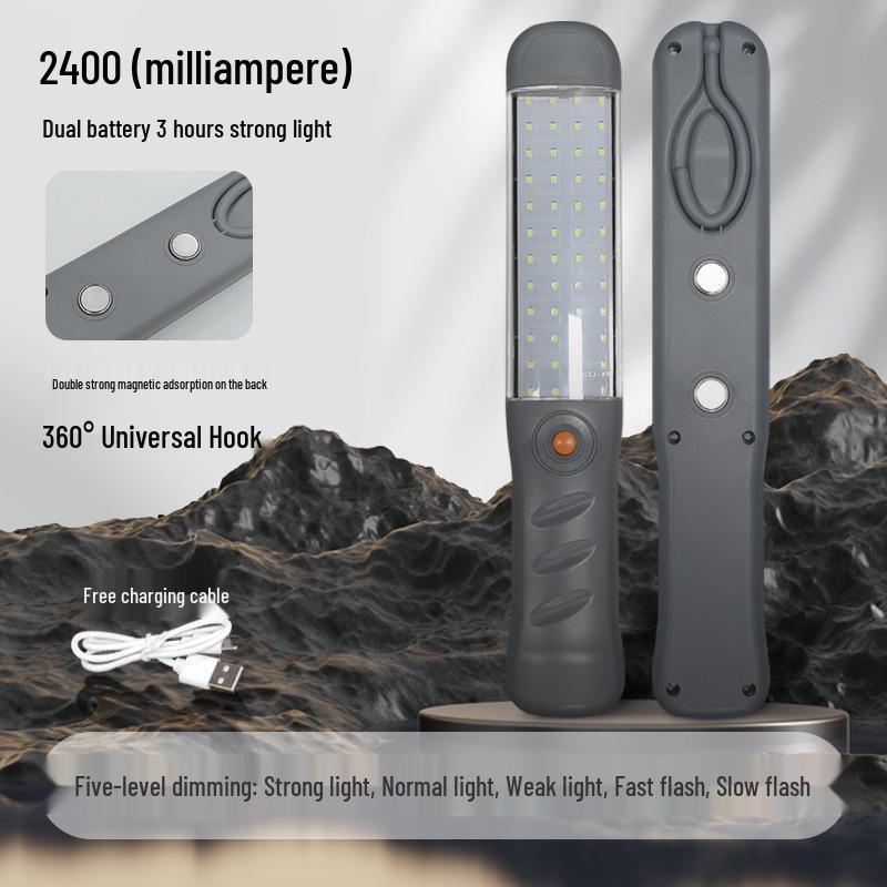 Dual Magnetic LED Work Light: Portable, Multifunctional, Rechargeable for Car Maintenance