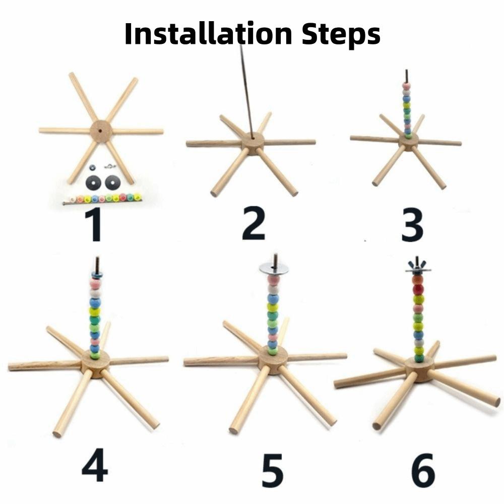 Large Size Rotating Bird Perch Toy Colorful Beads Hanging Bird Stand  for Pet Birds