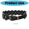 Unique Charm Wide Waist Sash PU Leather Waist Belt with Irregular Studs Feature Adjustable Waistband for Women