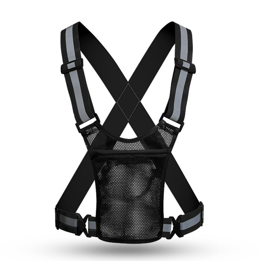 Adjustable Reflective Safety Vest High Visibility Safety Jacket with Strap for Night Work Running Bicycle