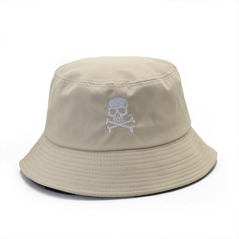 New Skull Embroidered Bucket Hat Men and Women Casual Sunshade Basin Hat Street Halloween Hat