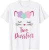 Two Purr-fect Cat Birthday Party Supplies Kitten 2nd Bday T-Shirt