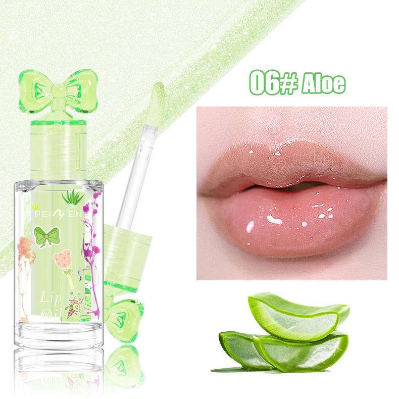 

Масло для губ Bow Tie Lip Oil с фруктовым ароматом, натуральное, длительное, питательное, увлажняющее, прозрачное, перламутровое, зеркальное, медовое