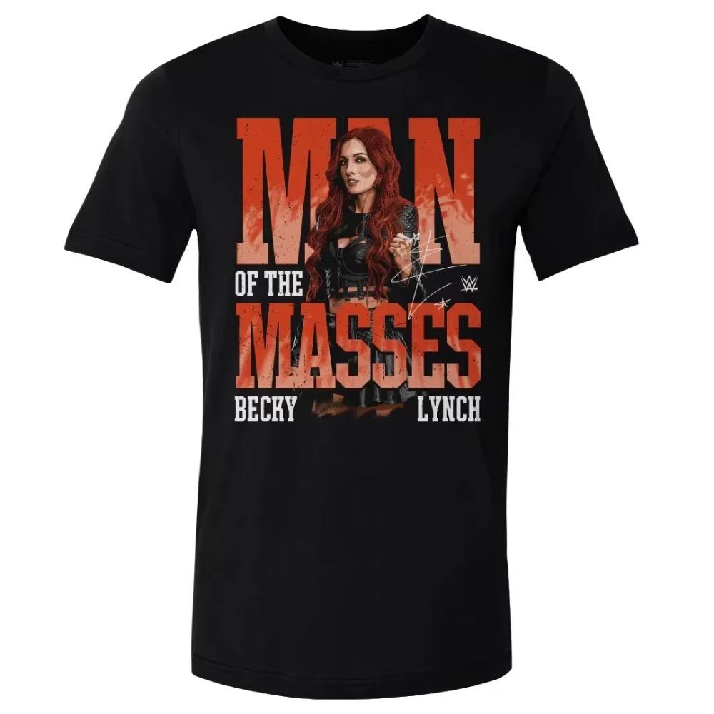 Mode 2024 Sommer Herren Bedrucktes Wrestler Becky Lynch T-Shirt Kinder Street Sports Top Casual Kurzarm