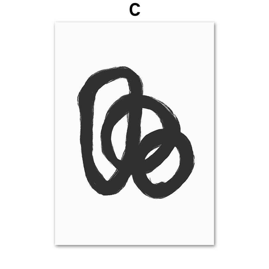 Black White Striped Girl Geometric Lines Curve Posters And Prints Wall Art Canvas Painting For Living Room Decorative Pictures