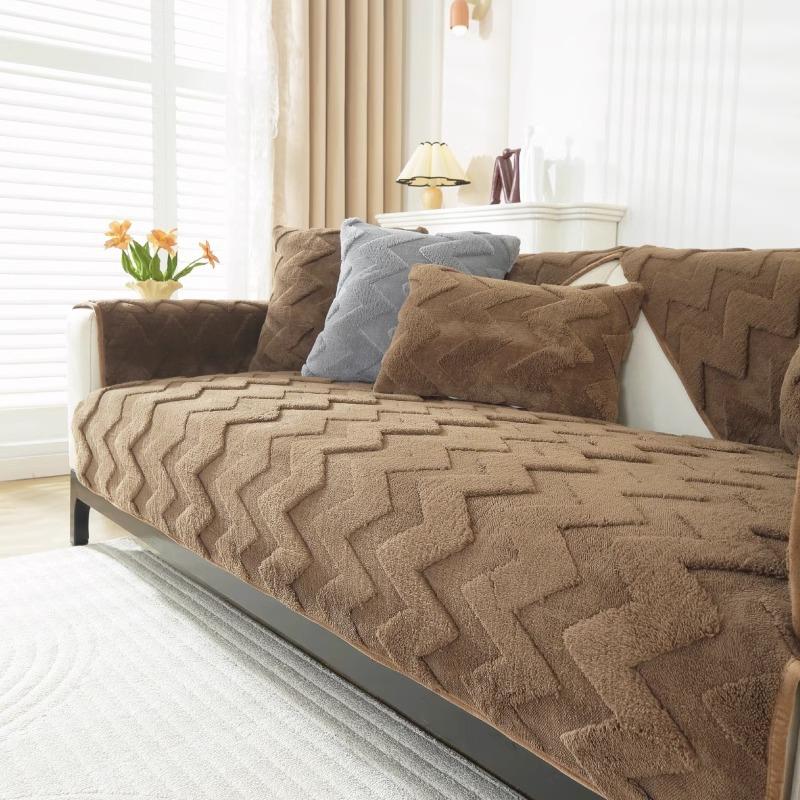 

Плюшевая подушка для дивана, трансграничная, нескользящая и грязеотталкивающая, высококачественная подушка для сиденья, зимний утолщенный чехол для дивана, накидка на спинку, ткань 70*70cm