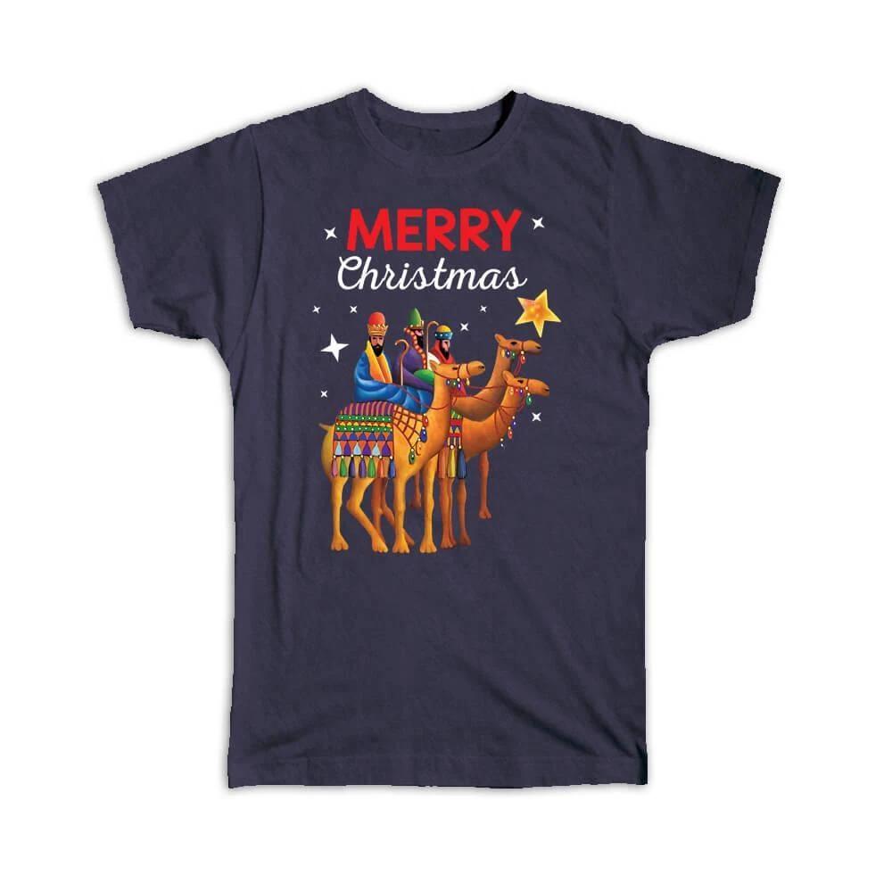 Gift T-Shirt : Merry Christmas Three Kings Nativity Magi Wise Men Camels XL