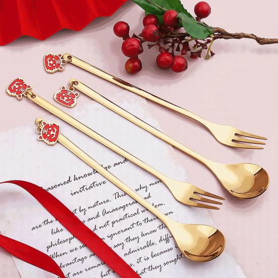 

Высокое качество, безопасный антикоррозийный креативный дизайн, нежная новогодняя кофейная ложка, вилки для вечерние, десертная ложка