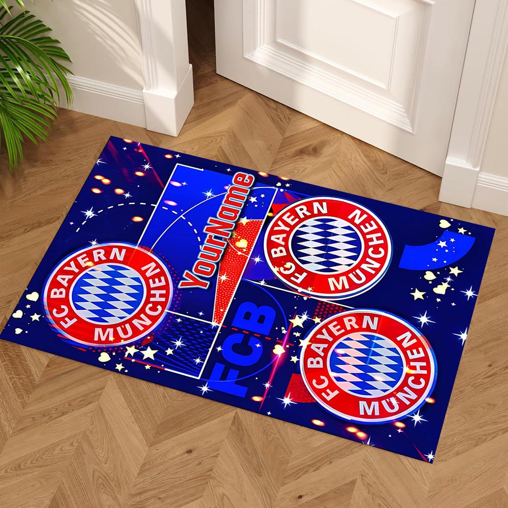 Bayern Munich Customize Text Area Rug Design for Kitchen Dormitory Bedrooms Outdoor Anti-slip Rug Decorate Offices