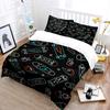 Skateboards And Lightning Pattern Bedding Set For Kids Luxury Gift 3Pcs Digital Print Comforter Set Soft Comfortable Breathable