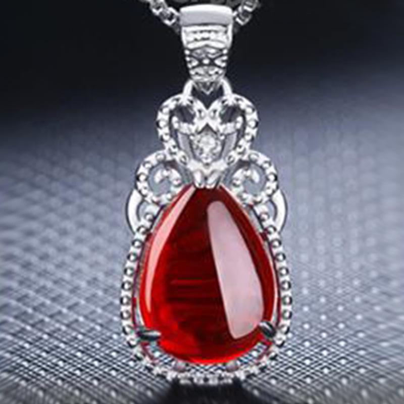 

Элегантное серебряное ожерелье с медным покрытием, подвеской-каплей из искусственного агата и модной цепочкой на ключицу