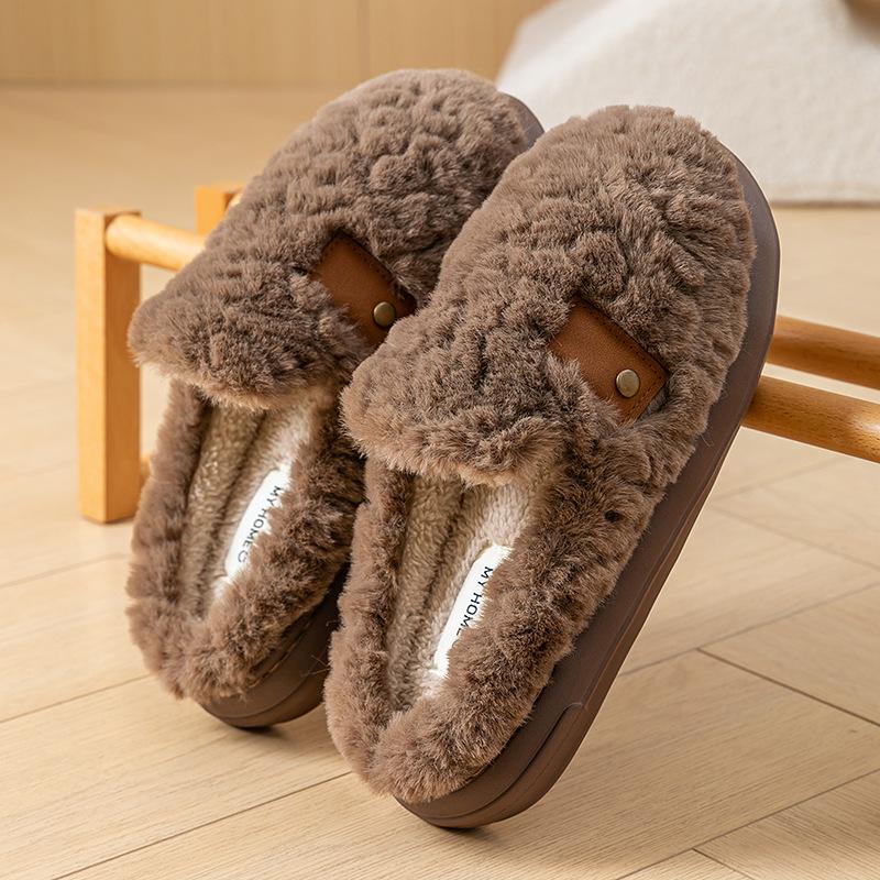 Home Cotton Slippers Autumn and Winter Home Indoor Non-slip Soft-soled Cotton Shoes 2025 New Home Thermal Plush Shoes