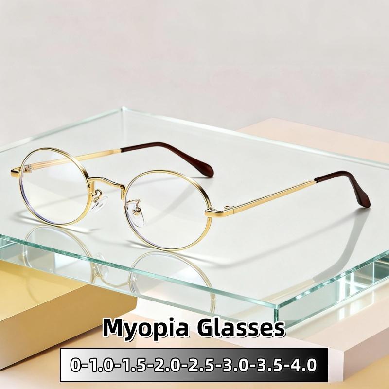 Small Oval Retro Myopia Glasses Ultra Light Comfortable HD Anti Blue Light Unisex Eyewear 0 To -4 0