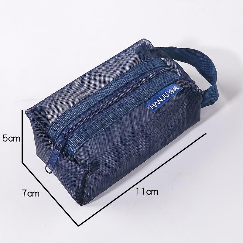 

Винтажная сетчатая сумка на молнии в корейском стиле - Маленькое хранилище для карт, монет и косметики синий