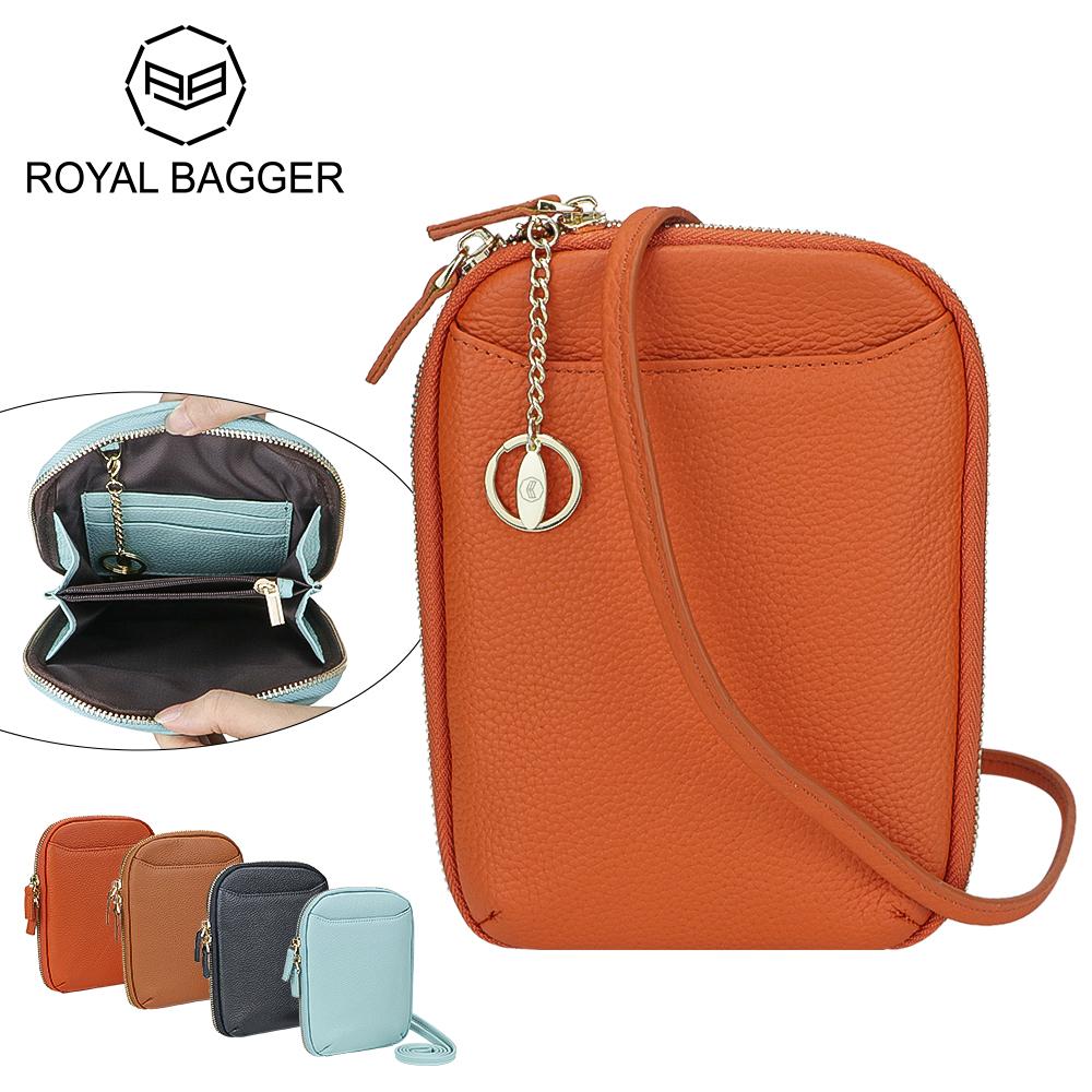 

Royal Bagger Fashion Casual женские сумки через плечо, сумка через плечо из натуральной кожи, кошелек для телефона с брелоком 1854 чёрный