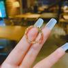 Real Gold Electroplated Copper Inlaid Zircon Trendy Jewelry Women's Niche Design Light Luxury Cold Wind Opening Ring