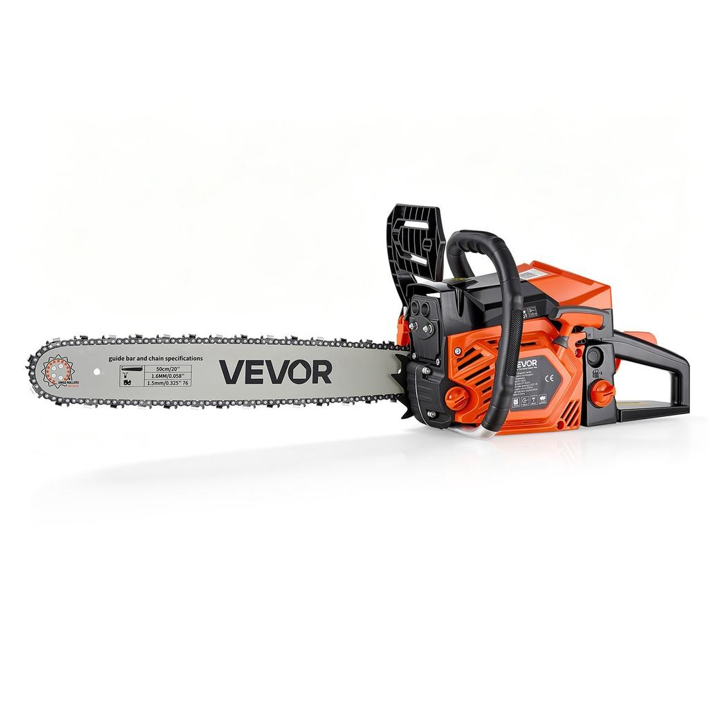 Gas Powered Chainsaw 508 mm 58CC 2.2kW 2 Stroke Engine Gas Chainsaw, for Wood Cutting, Tree Trimming & Land Clearing, Throttle-Synced Choke, Power