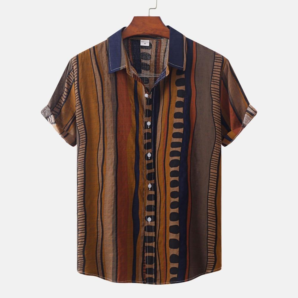 2026 Summer New Printed Short Sleeved Men's Flower Shirt with Quick Drying Pattern