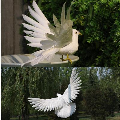 2 Adet Yapay Kuş Tüylü Bahçe ve Ev Dekor Süsü