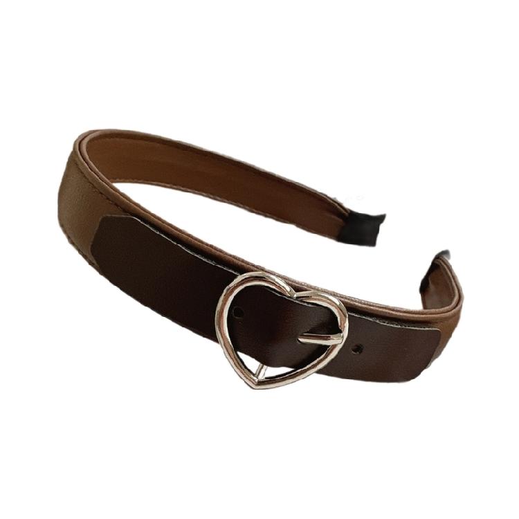 Christmas Headband with Heart Shaped Buckle Hairband Leather Hairband for Girls