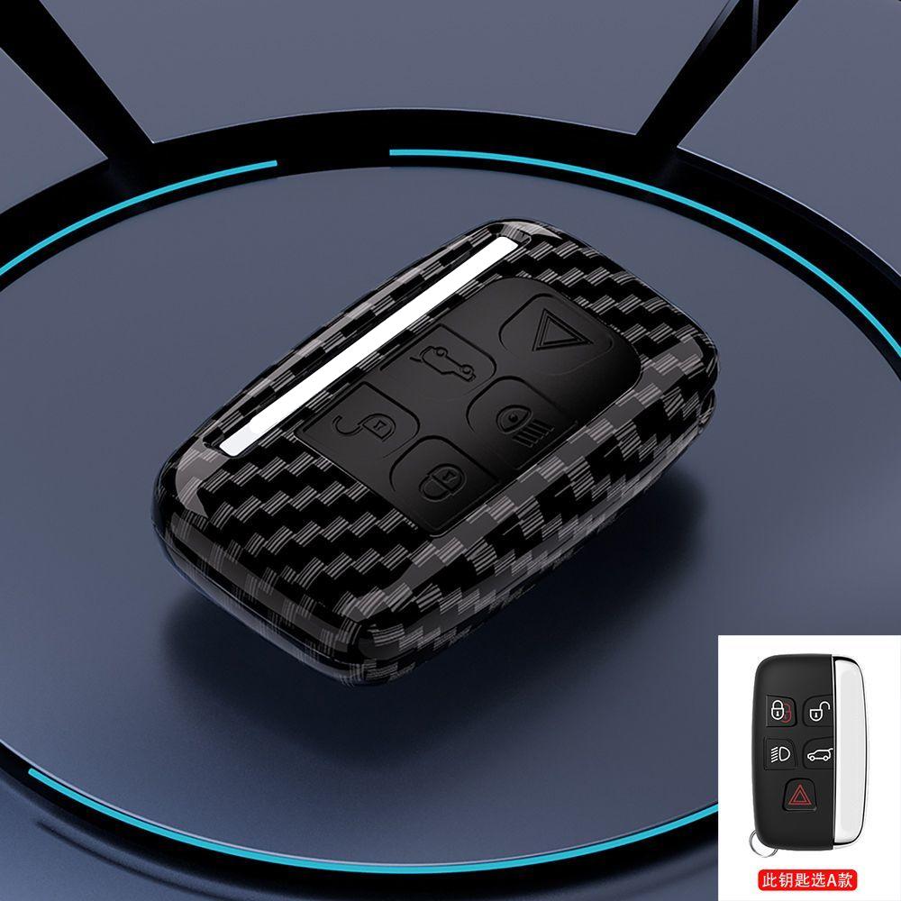 Kolfibermönster Bilnyckelfodral Fjärrkontrollskydd Skalhållare För Land Rover Range Rover Sport Evoque Freelander Velar Discovery