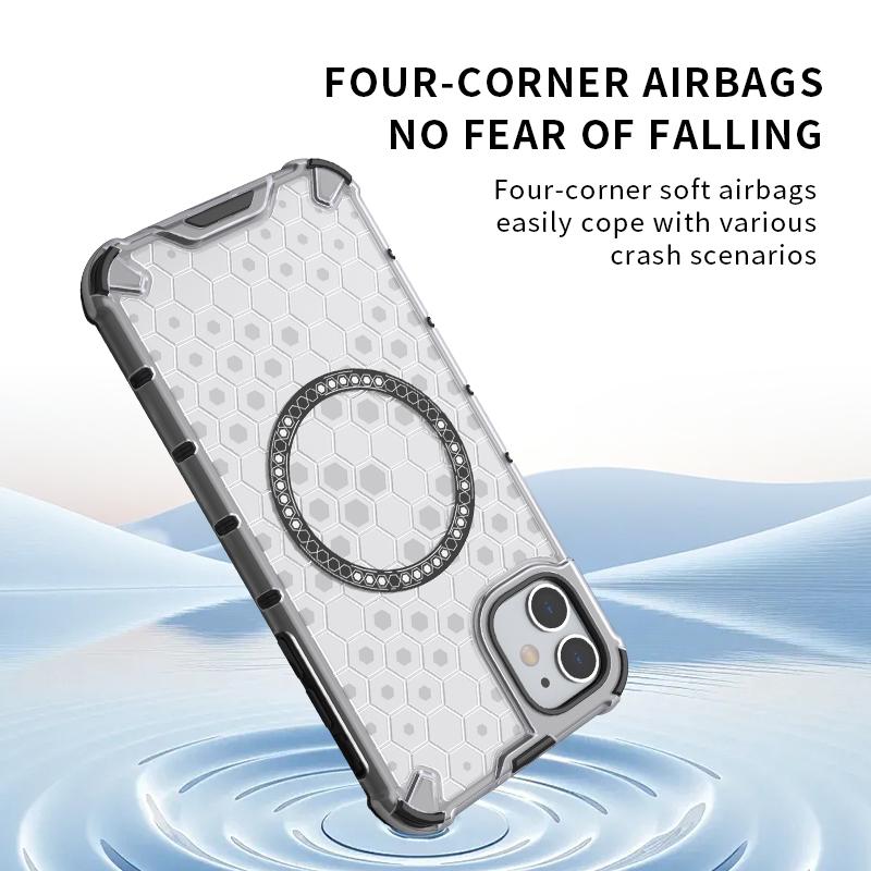 For iPhone11 Pro Max Magnetic Ring Back Cover Phone Case Magsafe Ring Wireless Charge Lens Protect Shockproof Coverage Cases