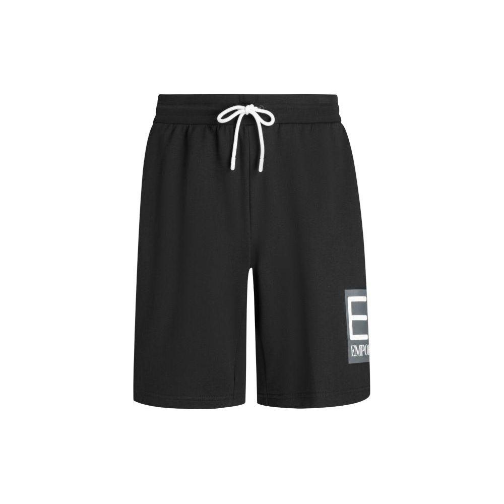 Emporio Armani EA7 SS24 Logo Letter Print Drawstring Casual Shorts Men shorts Black 3DPS63-PJ05Z-1200 S