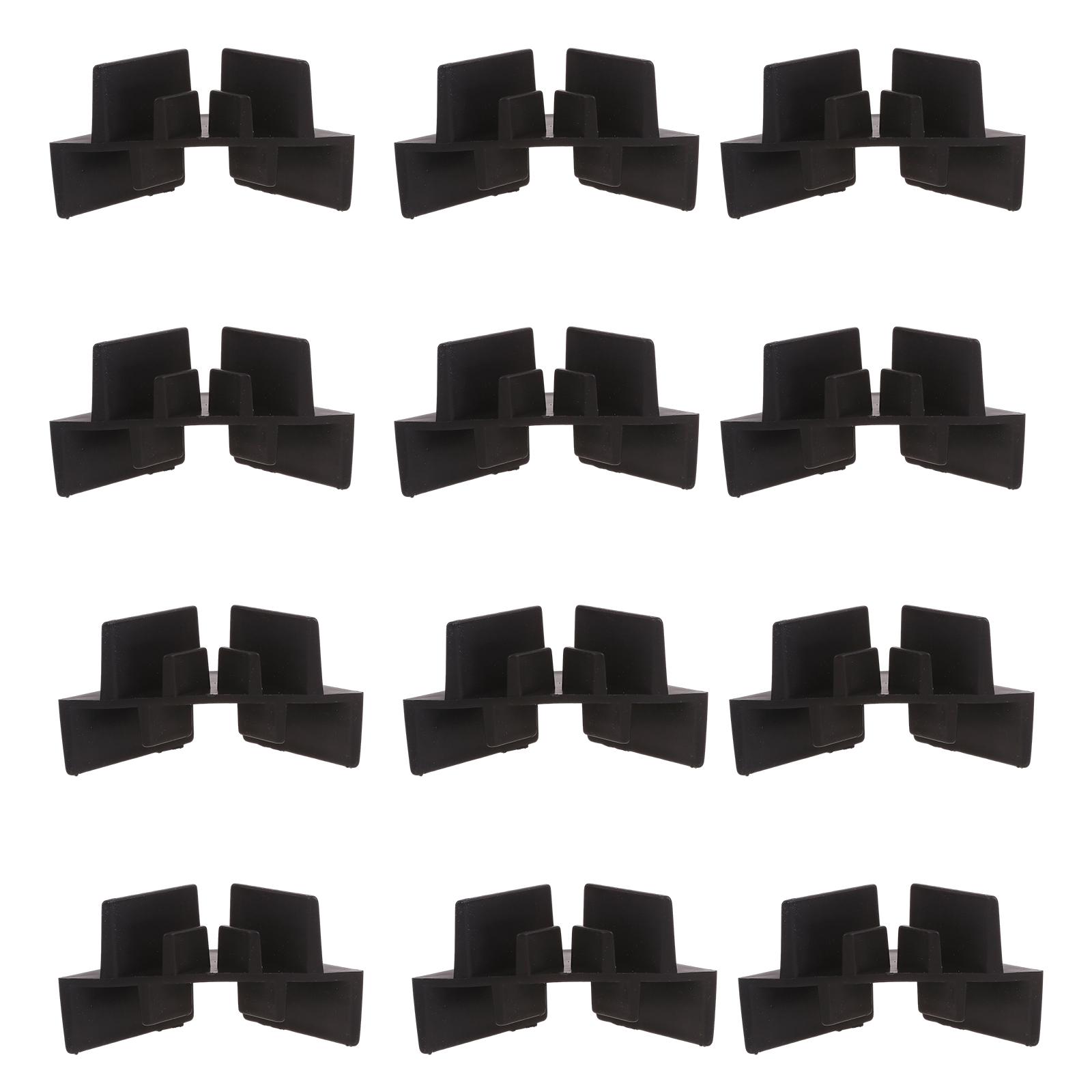 

Набор из 12 штук штабелируемых органайзеров для подносов, экономящих место, для морозильной камеры, штабелируемые органайзеры для подносов, органайзеры для штабелируемых подносов, для кухонных столешниц чёрный