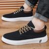 Fashion Lace Up Men Casual Shoes Lightweight Round Toe Platform Men Board Shoes Outdoor Skateboard Sports Sneakers Tennis Shoes