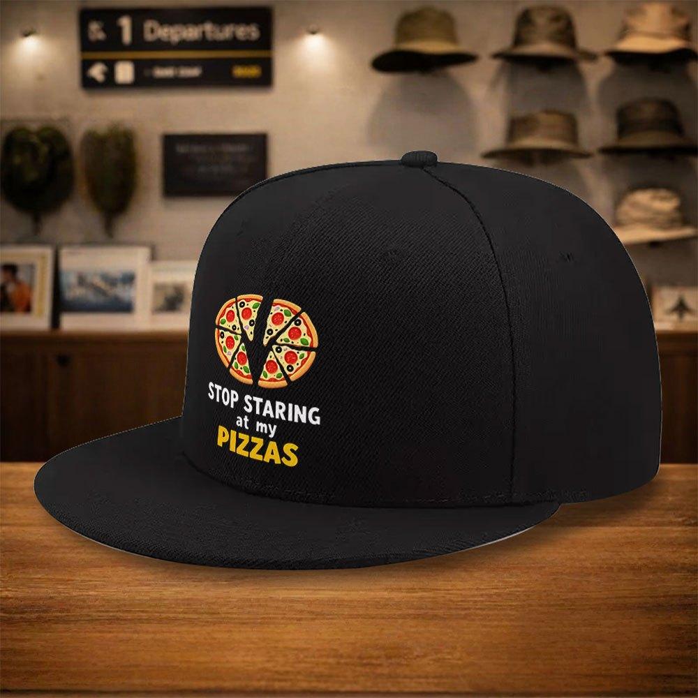 Stop Staring At My Pizzas Graphic Print Baseball Cap Unisex Polyester Street Style Adjustable HipHop Hat