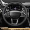 Car Leather Steering Wheel Cover Non-Slip For Jeep Wrangler Patriot Commander Grand Cherokee Compass Wagoneer Gladiator Renegade