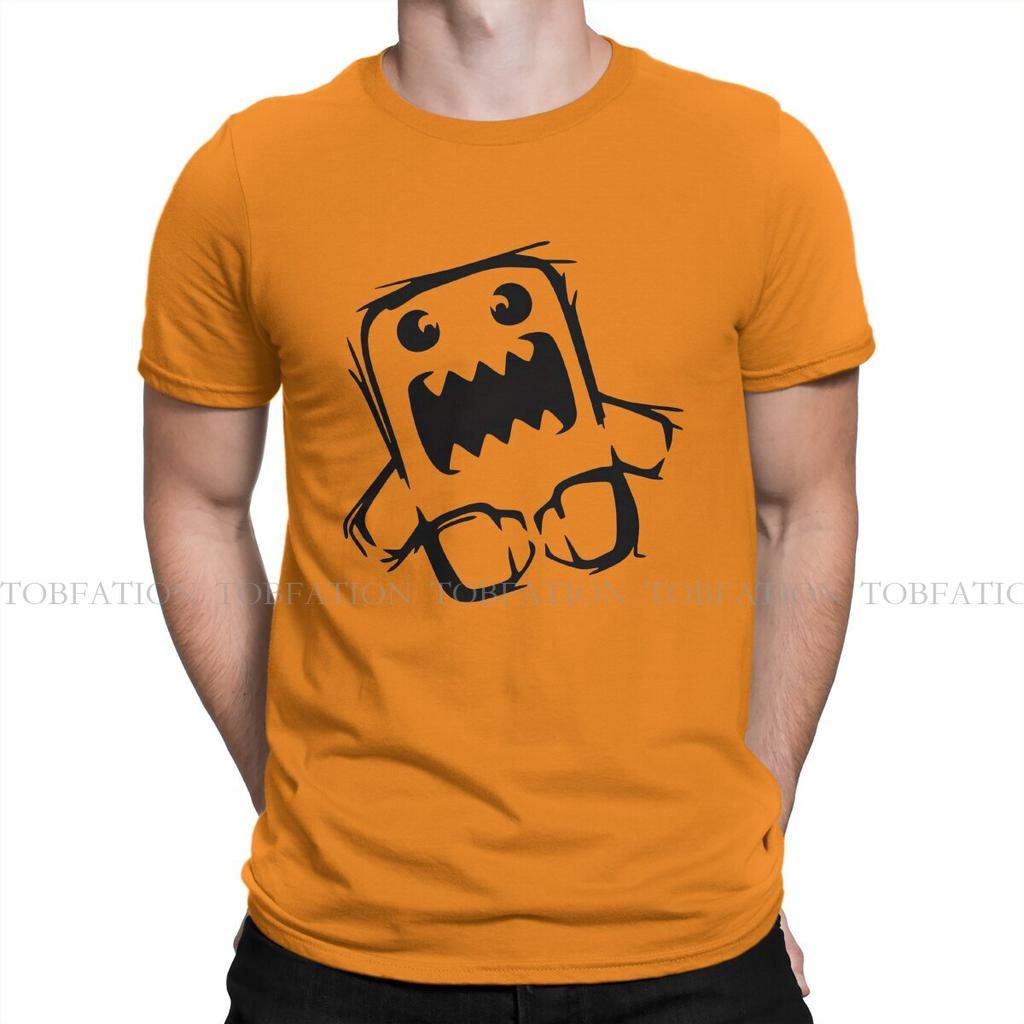 ZX Domo Kun Anime Schockiert Enganliegendes Rundhals-T-Shirt Grafik Herren Oberteile Vintage Alternative Sommerkleidung Baumwolle Harajuku T-Shirt