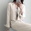 Women's Khaki Summer Suit Set: High Waist, Slimming Straight-Leg Pants, Professional Slim Fit, Versatile Temperament