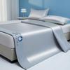 Foldable Washable Summer Ice Silk Cooling Mat Non-Slip Breathable Bed Pad with Pillowcases for Home Dormitory Daily Sleeping