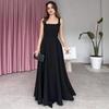 2026 Summer European & American Sleeveless French Low-Cut Belted Long Dress for Women
