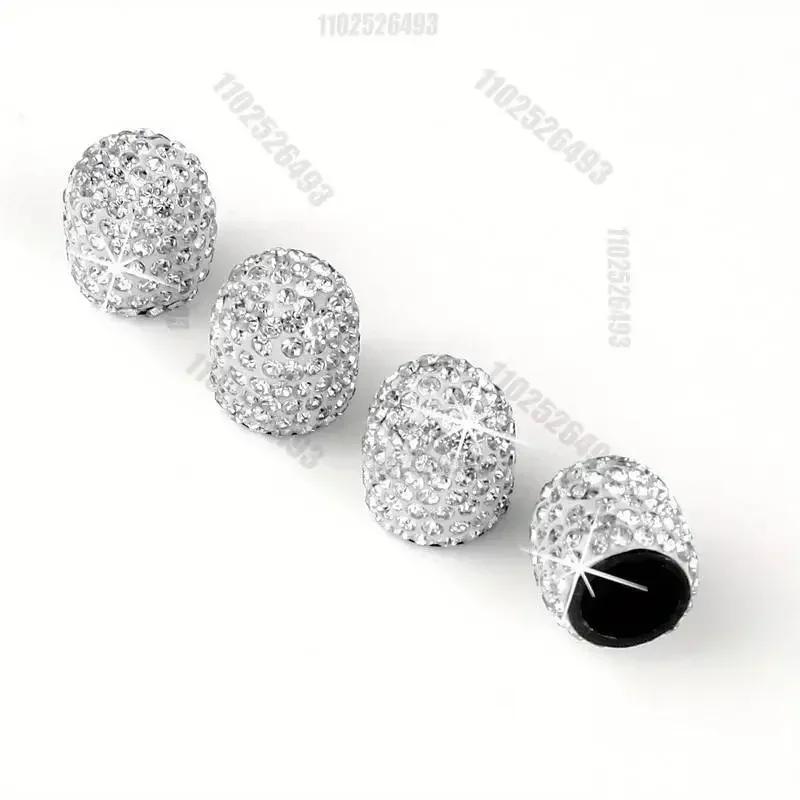 2/4Pcs Rhinestone Car Tire Valve Caps Diamond Inlay Bling Bling Car Wheel Valve Cover Decoration Dustproof Cap Auto Accessories