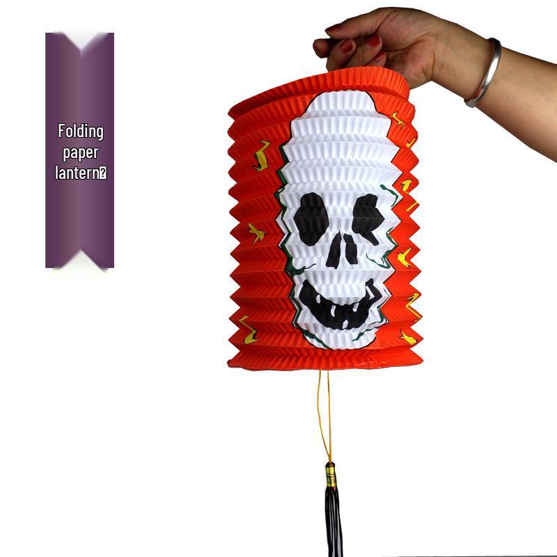 Foldable Halloween Lantern: Pumpkin, Skull & Witch Design