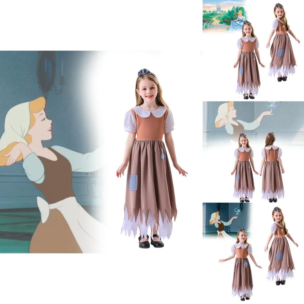 Enchanting Girls Costume Dress Featuring Cinderella And Snow White Cosplay Style For Halloween And Festivals