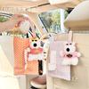 Cute Cartoon Checkerboard Backseat Hanging Car Tissue Box Creative Auto Decoration