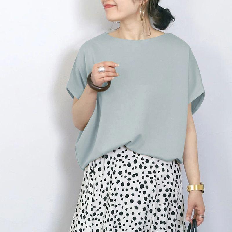 Japan and South Korea Hong Kong Style Summer New Round Neck Solid Simple Loose Casual All-matching Bat Sleeve Short Sleeve T-shirt Top