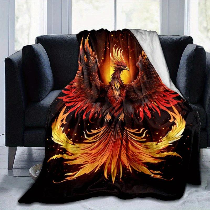 1pc Phoenix Printing Lightweight Flannel Blanket, Comfortable and Warm Blanket, for Camping Sofa Bed and Couch Office, Suitable for Gift Blan