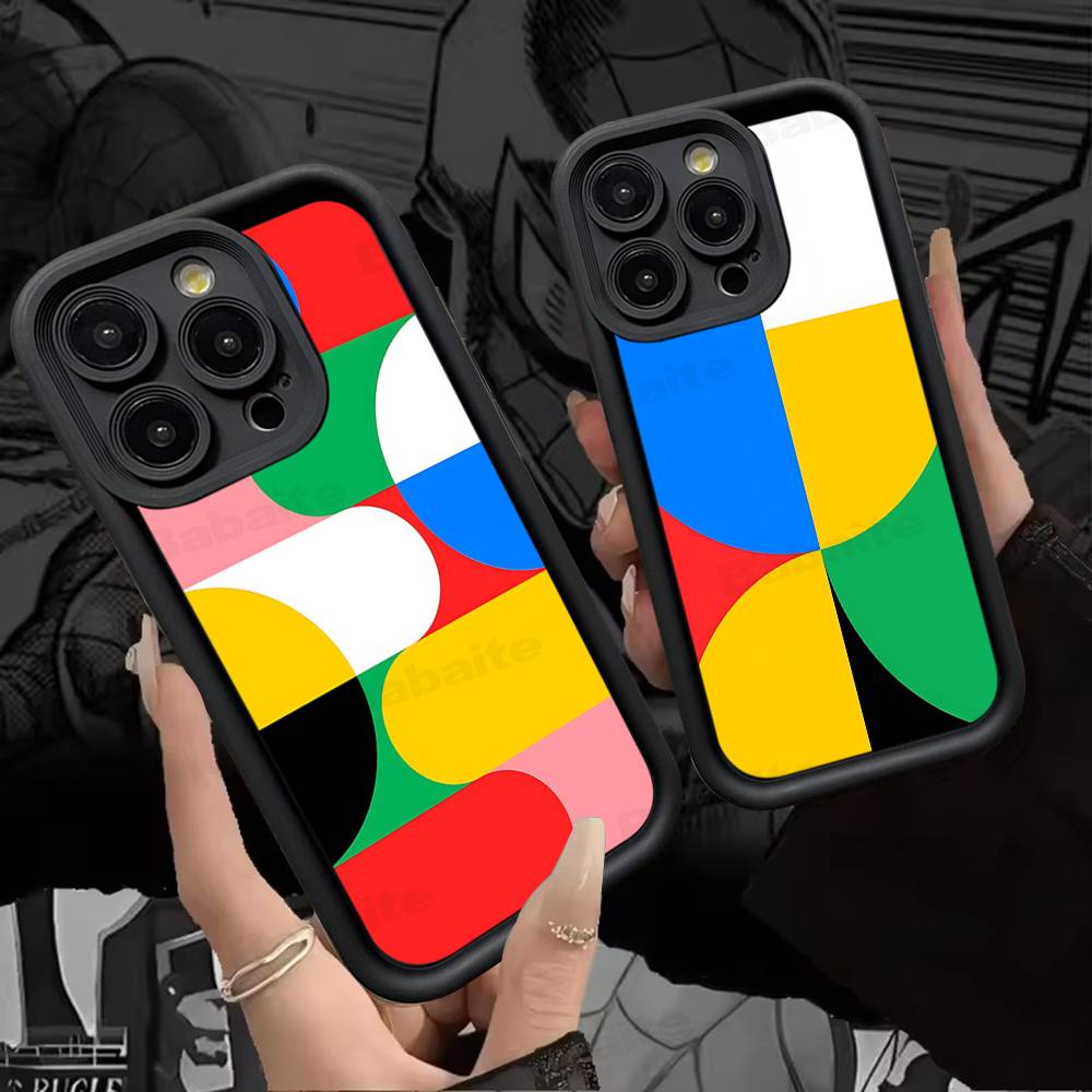 Geometric Bauhaus Art Phone Case For IPhone 16 15 14 Plus 13 12 11 17 Pro Max Pro Soft Cover