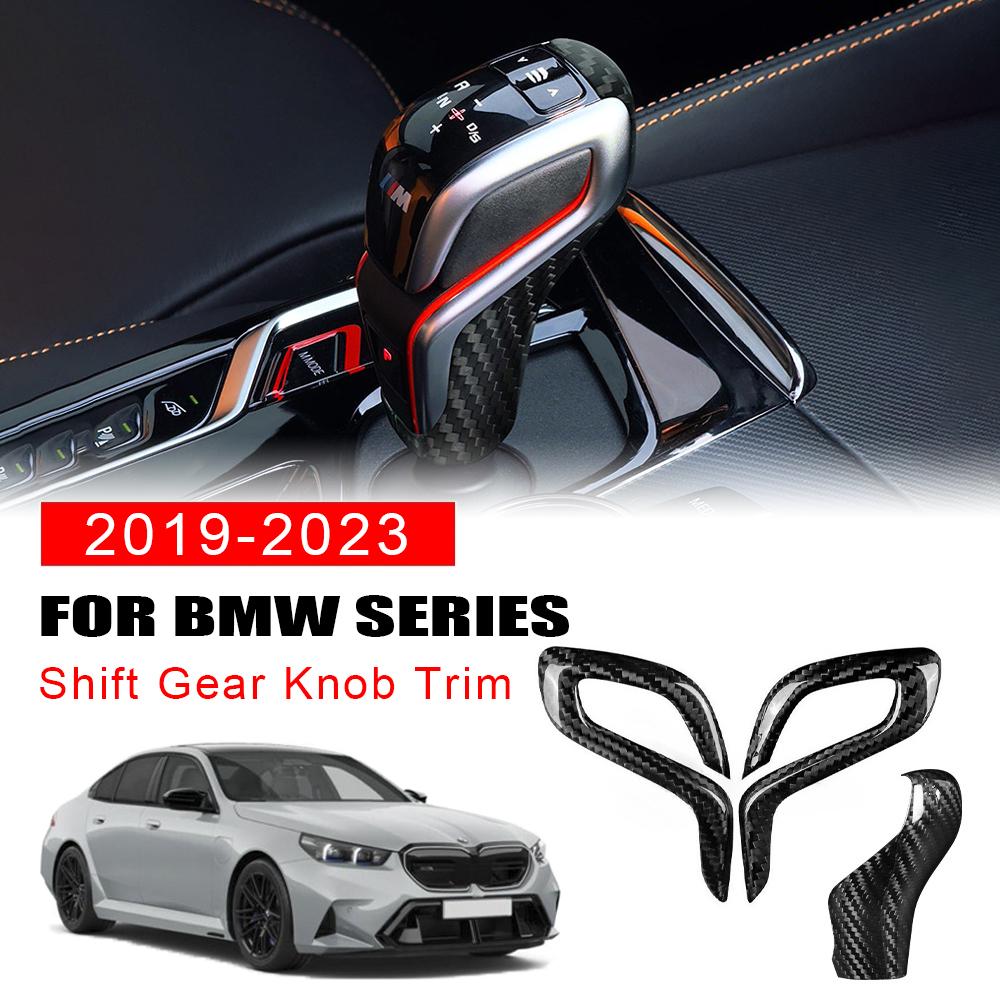 AAACF1 Real Dry Carbon Fiber for BMW F90 M5 F97 X3M F98 X4M 2019-2023 Automatic Shift Gear Knob Trim Cover Car Retrofitting Accessories