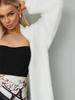 Women's White Imitation Mink Knit Cardigan Coat - Fluffy, Loose, Long, Perfect for Autumn and Winter