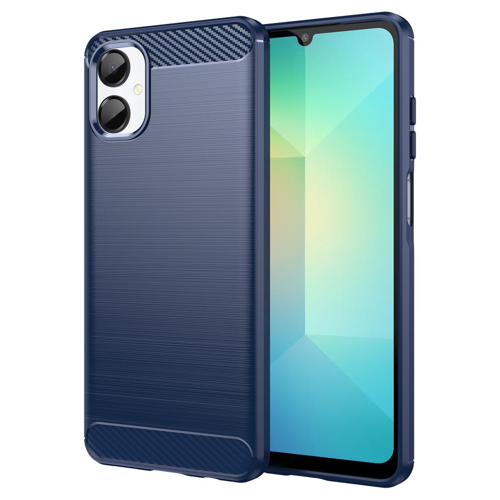For Samsung Galaxy A06 5G Etui Beskyttende Deksel Karbonfibertekstur Børstet