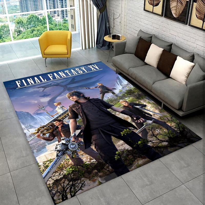 Cloud Tifa Final Fantasy Games Sephiroth Carpet Rug for Bedroom Living Room Sofa Playroom Doormat Home Decor,Area Rug Non-slip