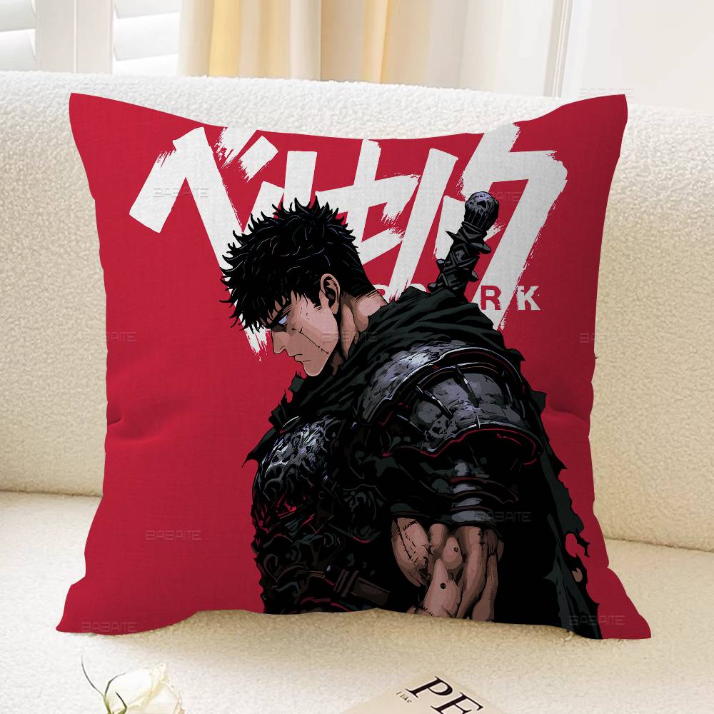 Berserk Guts Hot Anime Cushion Cover Inches Farmhouse Decor Home Throw Pillow Covers For Couch Decorations